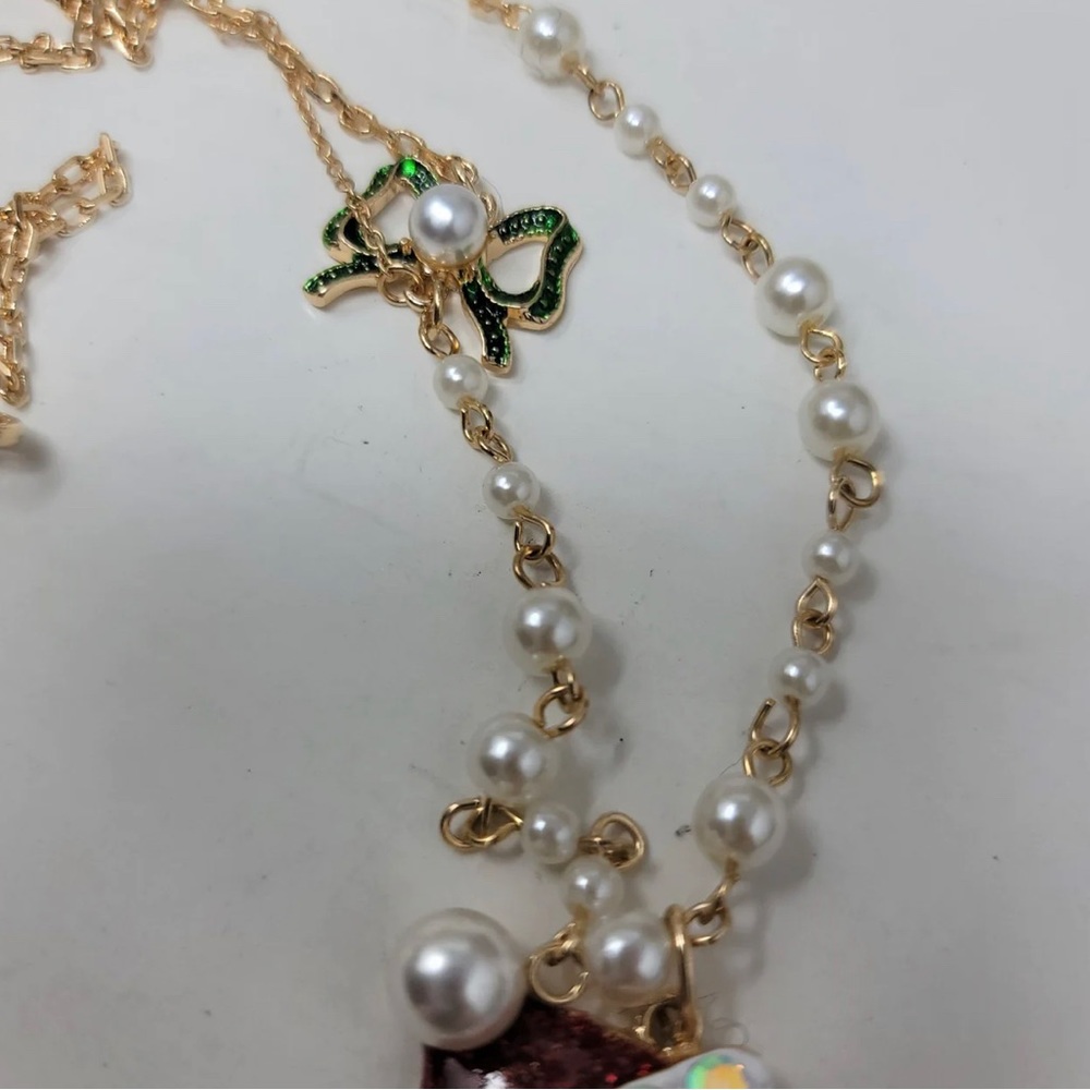 NWT ⚜️♥️⚜️ BETSEY JOHNSON GINGERBREAD NECKLACE - Picture 3 of 15